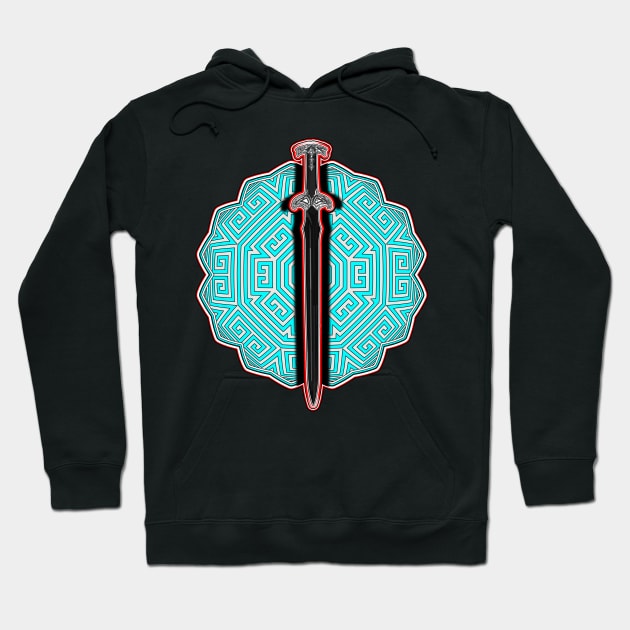 Glowing Ebony Sword Hoodie by crunchysqueak